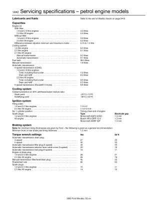 FORD MONDEO (2000-2003) - instrukcja napraw Haynes