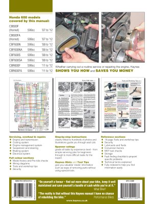 HONDA CBR 600FA MODELE Z 2011-2012 R – naprawa i obsługa wyd. Haynes