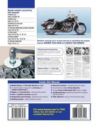 HONDA SHADOW VT600, VT750 (1988-2009) - instrukcja napraw Haynes