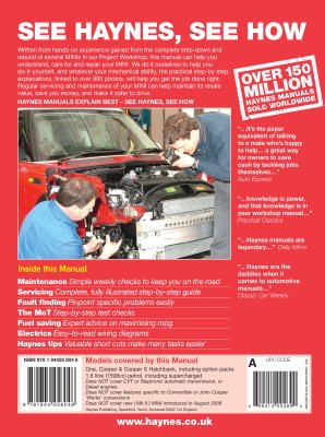 MINI ONE COOPER S (2001-2006) - instrukcja napraw Haynes