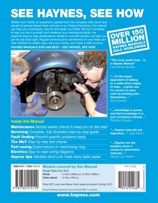 NISSAN NOTE (2006-2013) INSTRUKCJA NAPRAW HAYNES