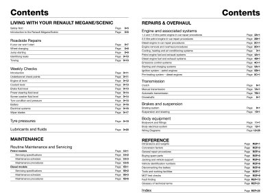 RENAULT MEGANE - RENAULT SCENIC (1999-2002) - instrukcja napraw Haynes