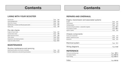 SKUTERY HONDA 125-150 SH, SES, NES, PES, FES (2000-2009) - instrukcja napraw Haynes