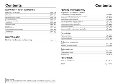 VOLKSWAGEN BEETLE - VW GARBUS (1999-2007) - instrukcja napraw Haynes