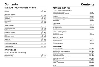 VOLVO S70, V70, C70 (1996-1999) - instrukcja napraw Haynes